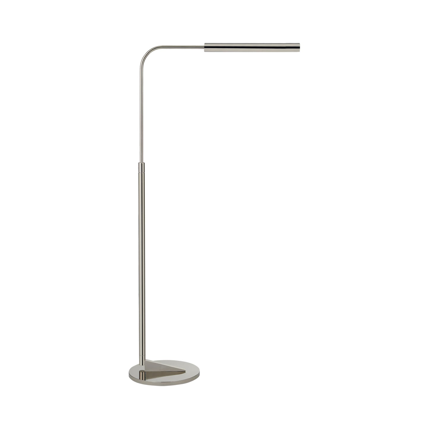 Austin Adjustable LED Floor Lamp in Polished Nickel.