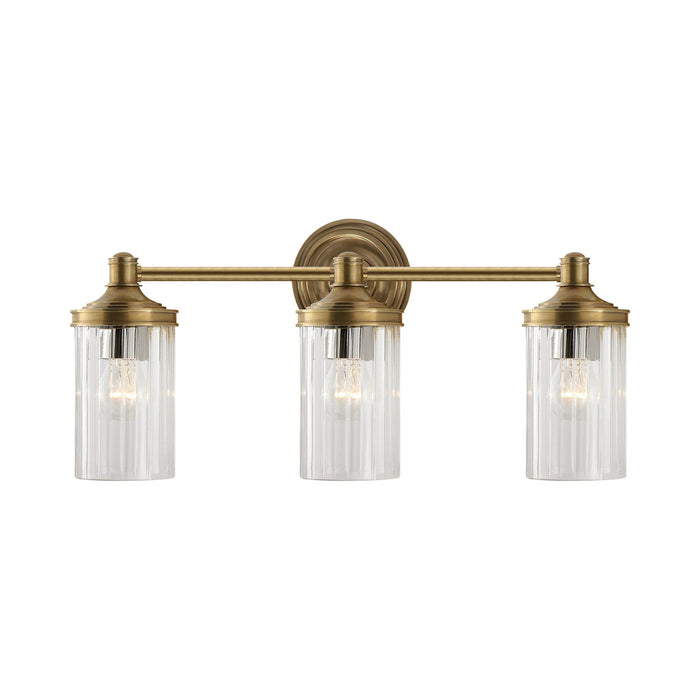 Ava Vanity Wall Light in Hand-Rubbed Antique Brass.