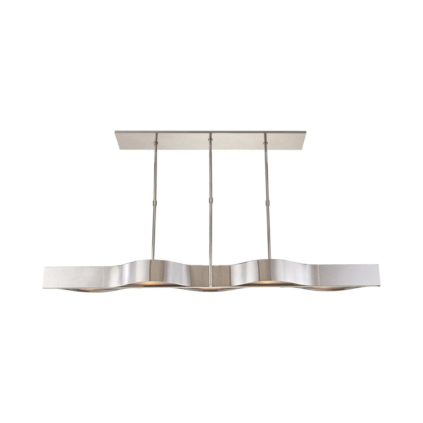 Avant Linear Pendant Light in Polished Nickel.