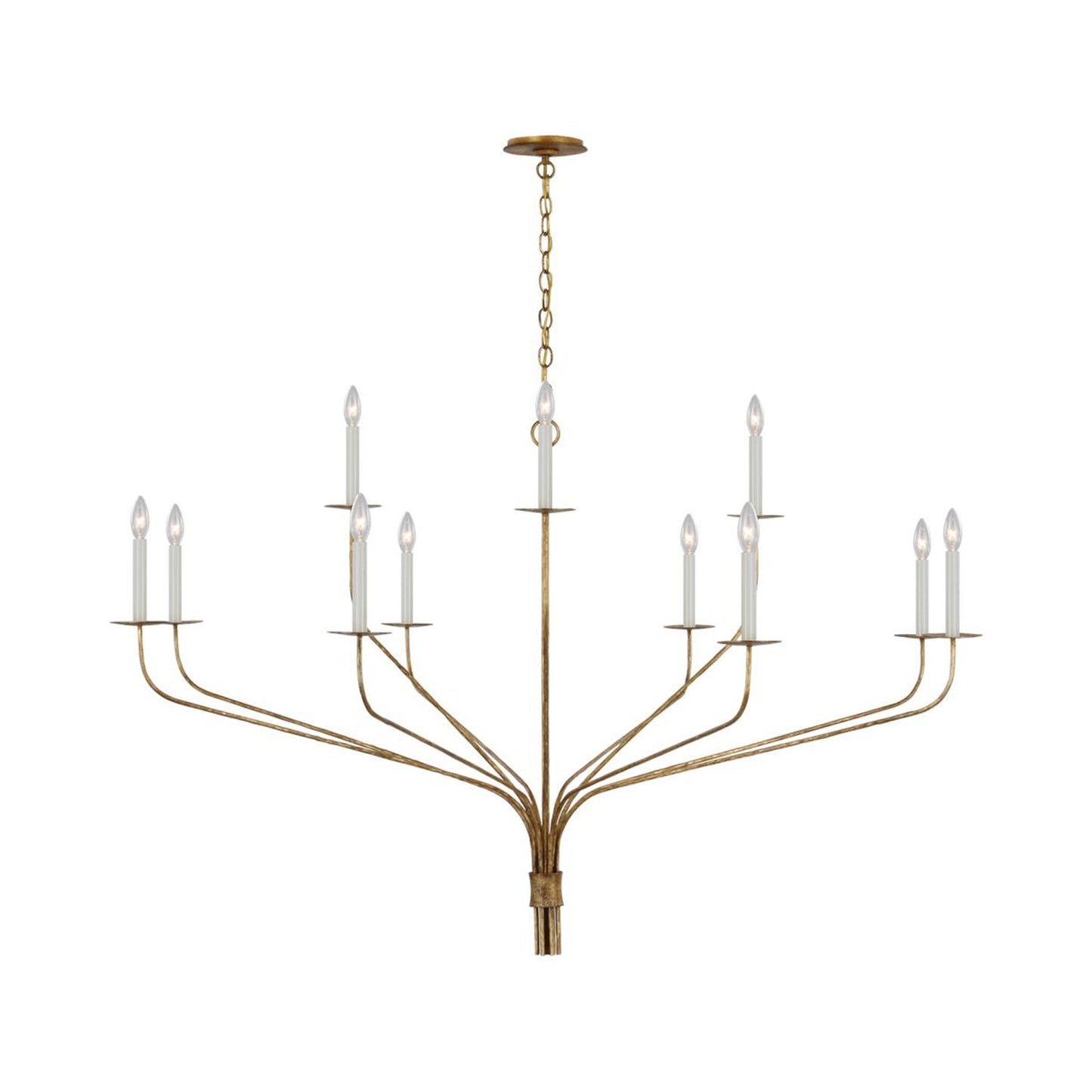 Belfair LED Chandelier in Gilded Iron (12-Light).