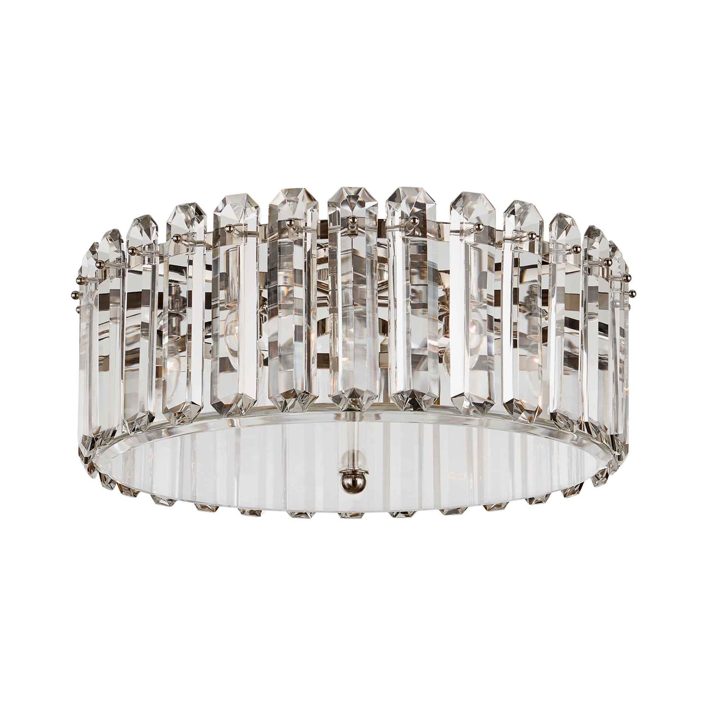 Bonnington Flush Mount Ceiling Light in Polished Nickel/Crystal (Large).