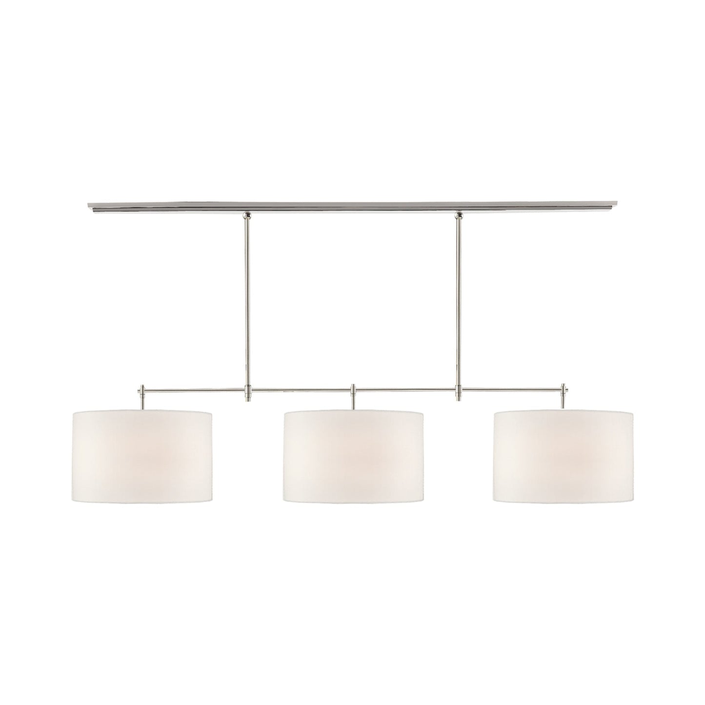 Bryant Linear Pendant Light in Polished Nickel/Linen (64.5-Inch).