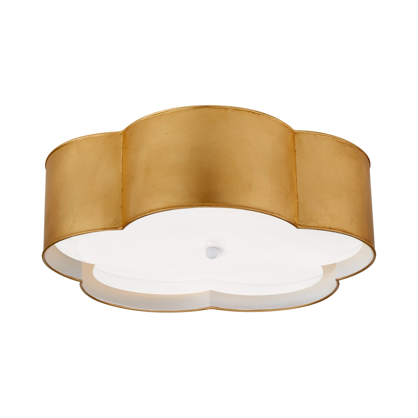 Bryce Flower Flushmount Ceiling Light in Gild/White (Large).