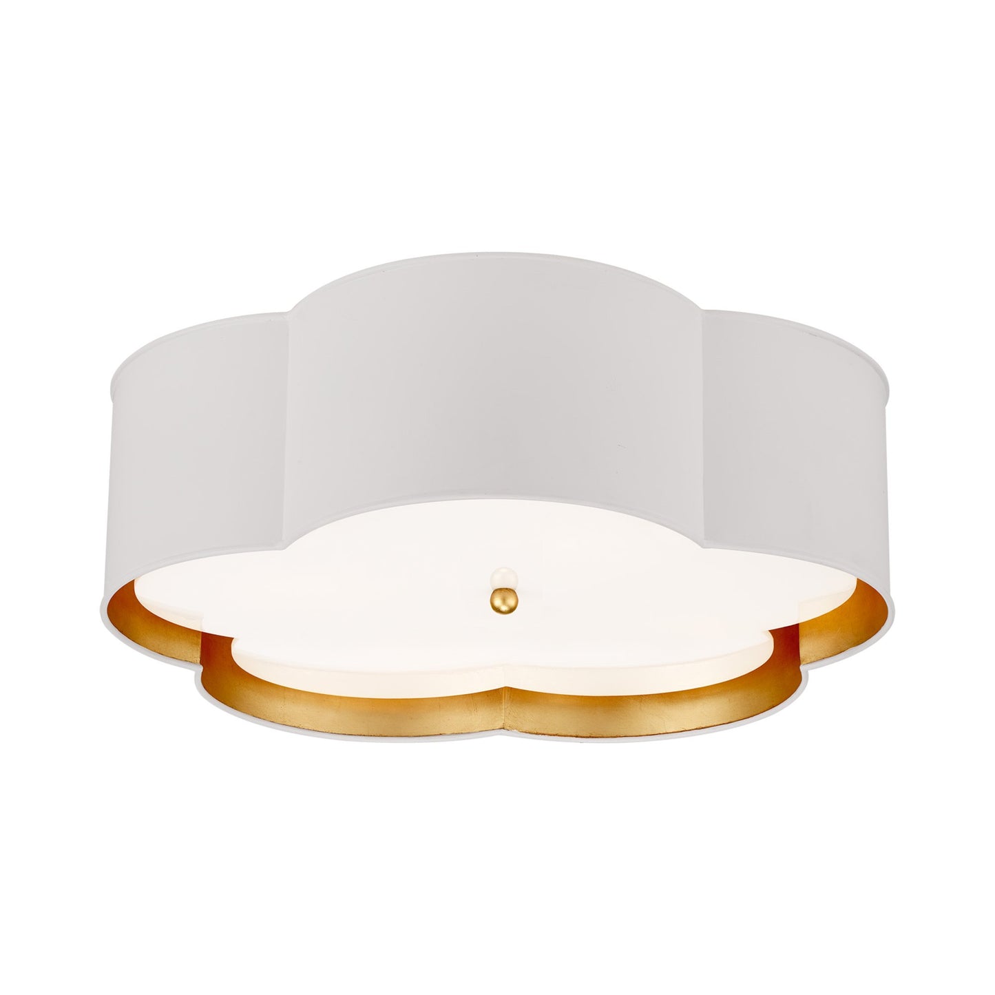Bryce Flower Flushmount Ceiling Light in White/Gild (Large).