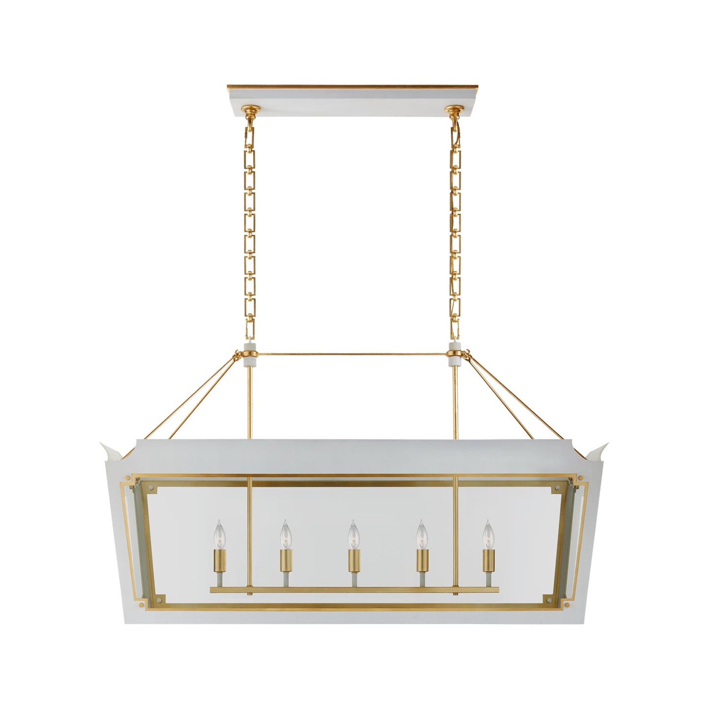 Caddo Linear Pendant Light in Soft White and Gild (Medium).