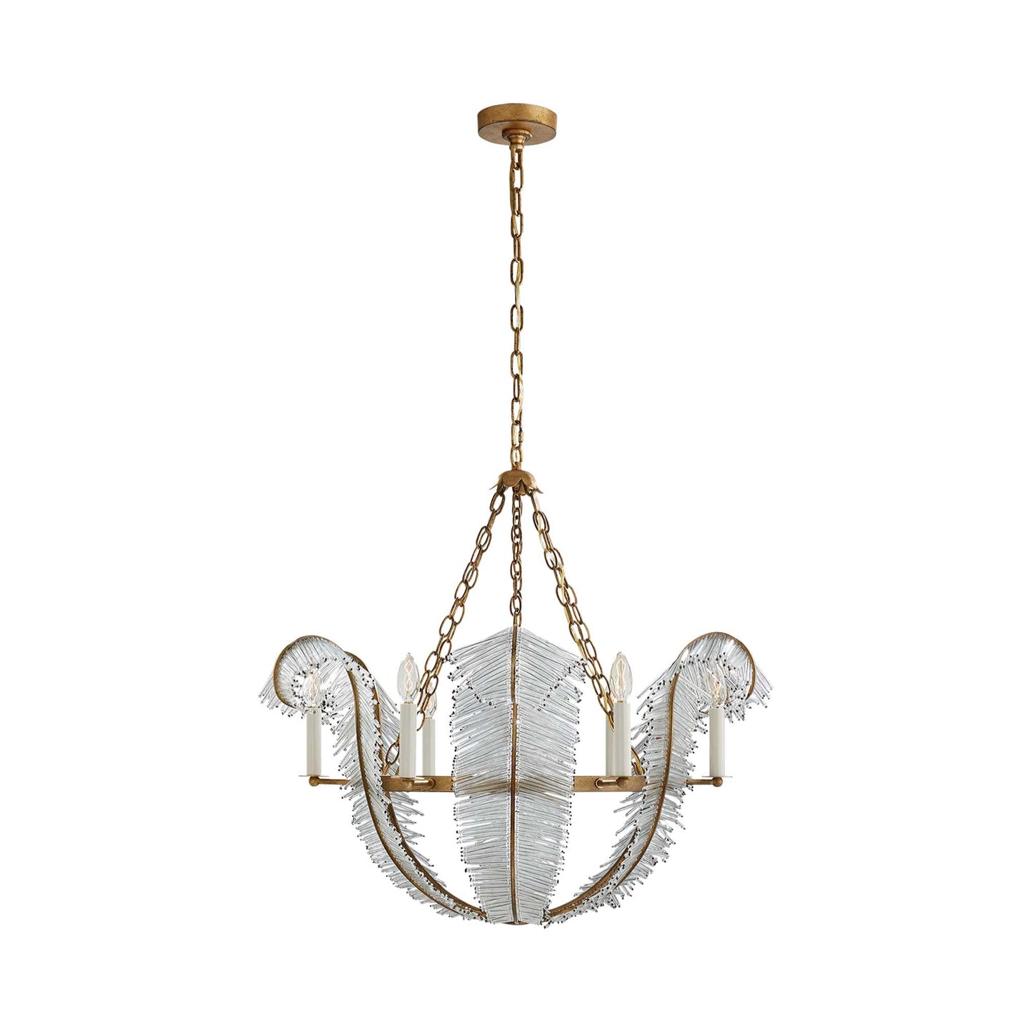 Calais Chandelier in Gilded Iron.