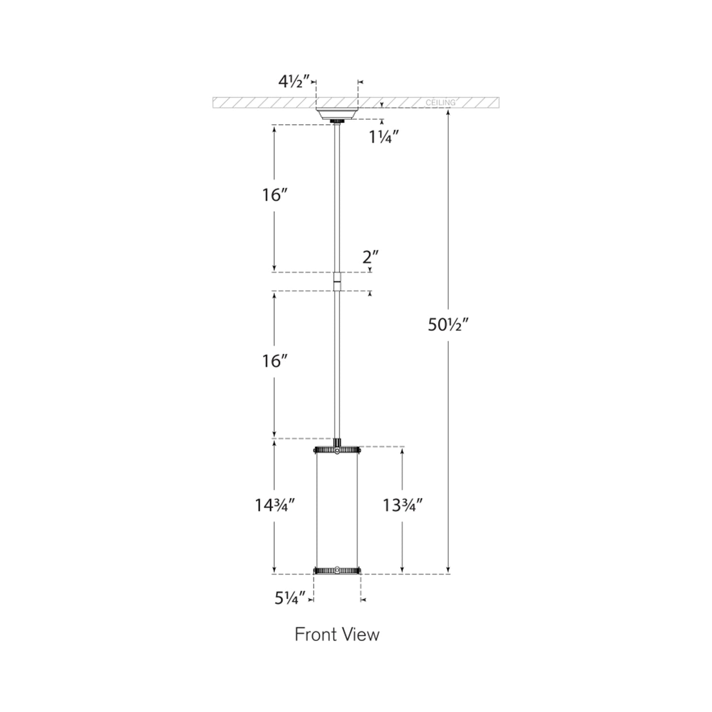 Calliope Pendant Light - line drawing.