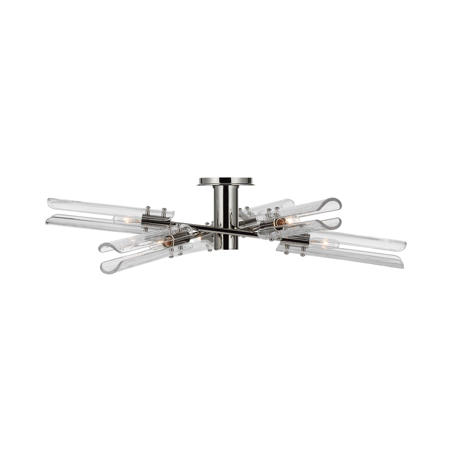 Casoria LED Flush Mount Ceiling Light in Polished Nickel.