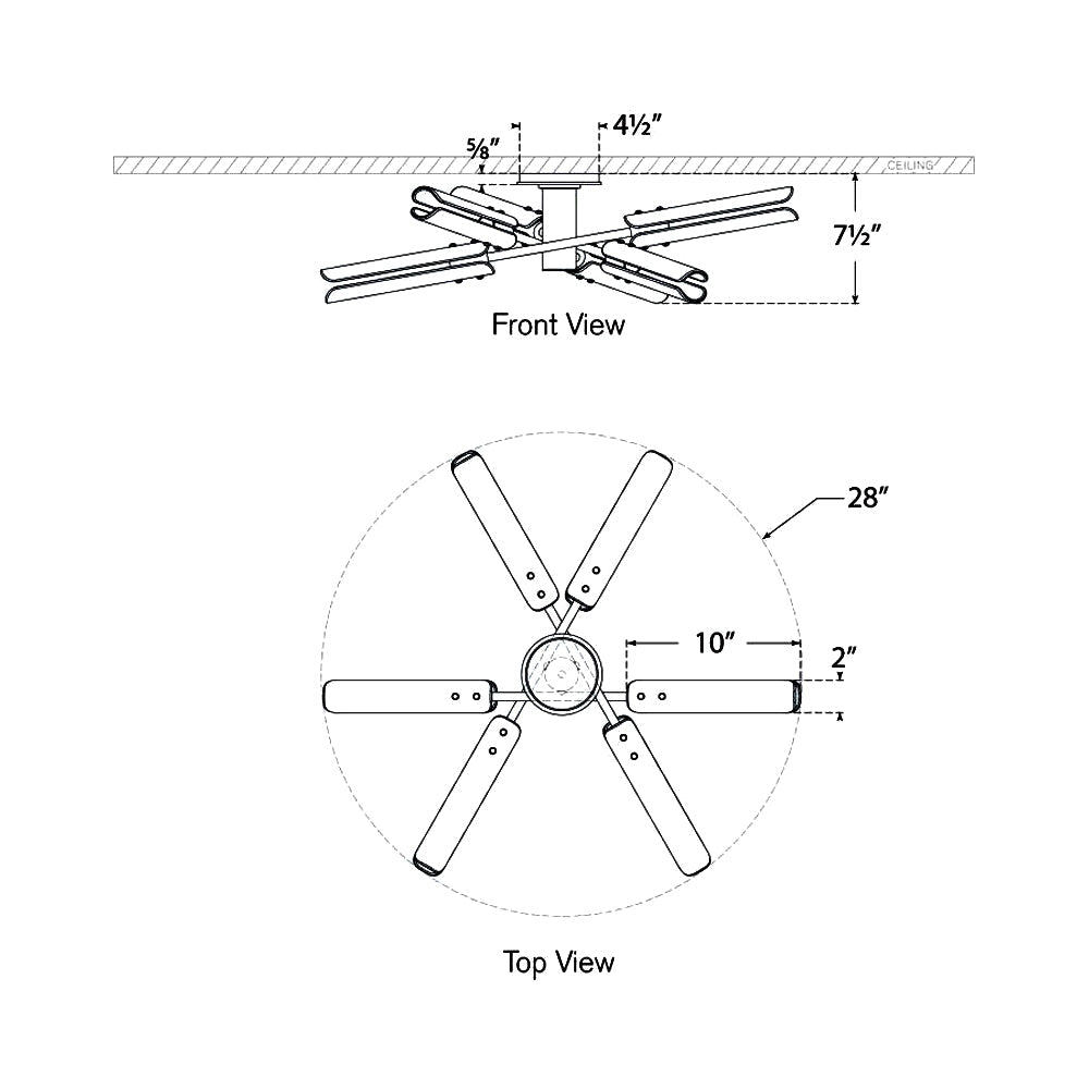 Casoria LED Flush Mount Ceiling Light - line drawing.