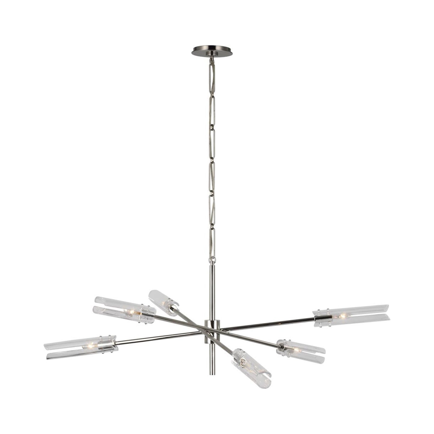Casoria Radial LED Chandelier in Polished Nickel.