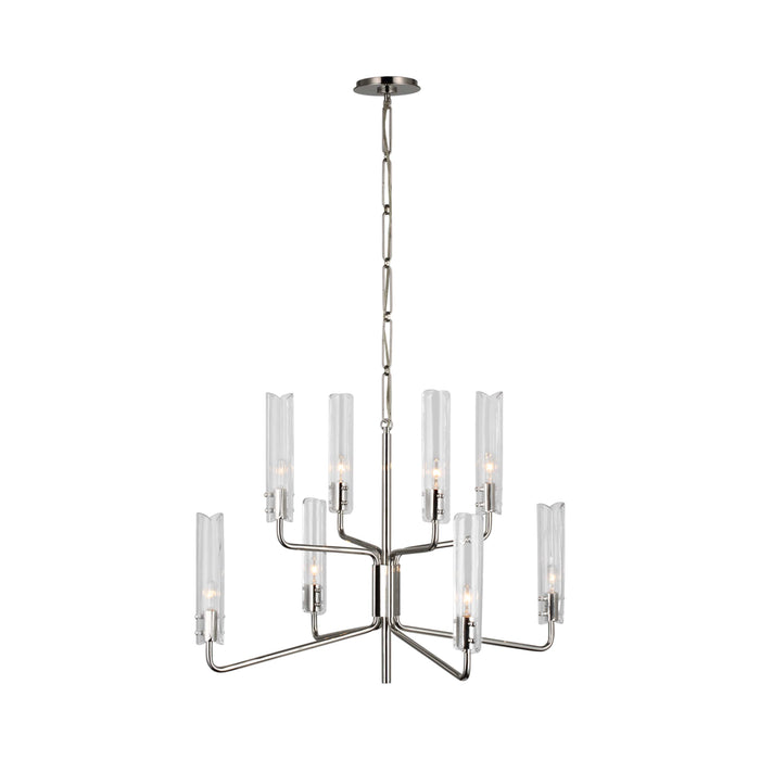 Casoria Two-Tier LED Chandelier in Polished Nickel (8-Light).