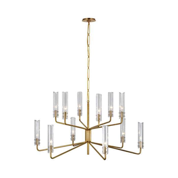 Casoria Two-Tier LED Chandelier in Hand-Rubbed Antique Brass (12-Light).