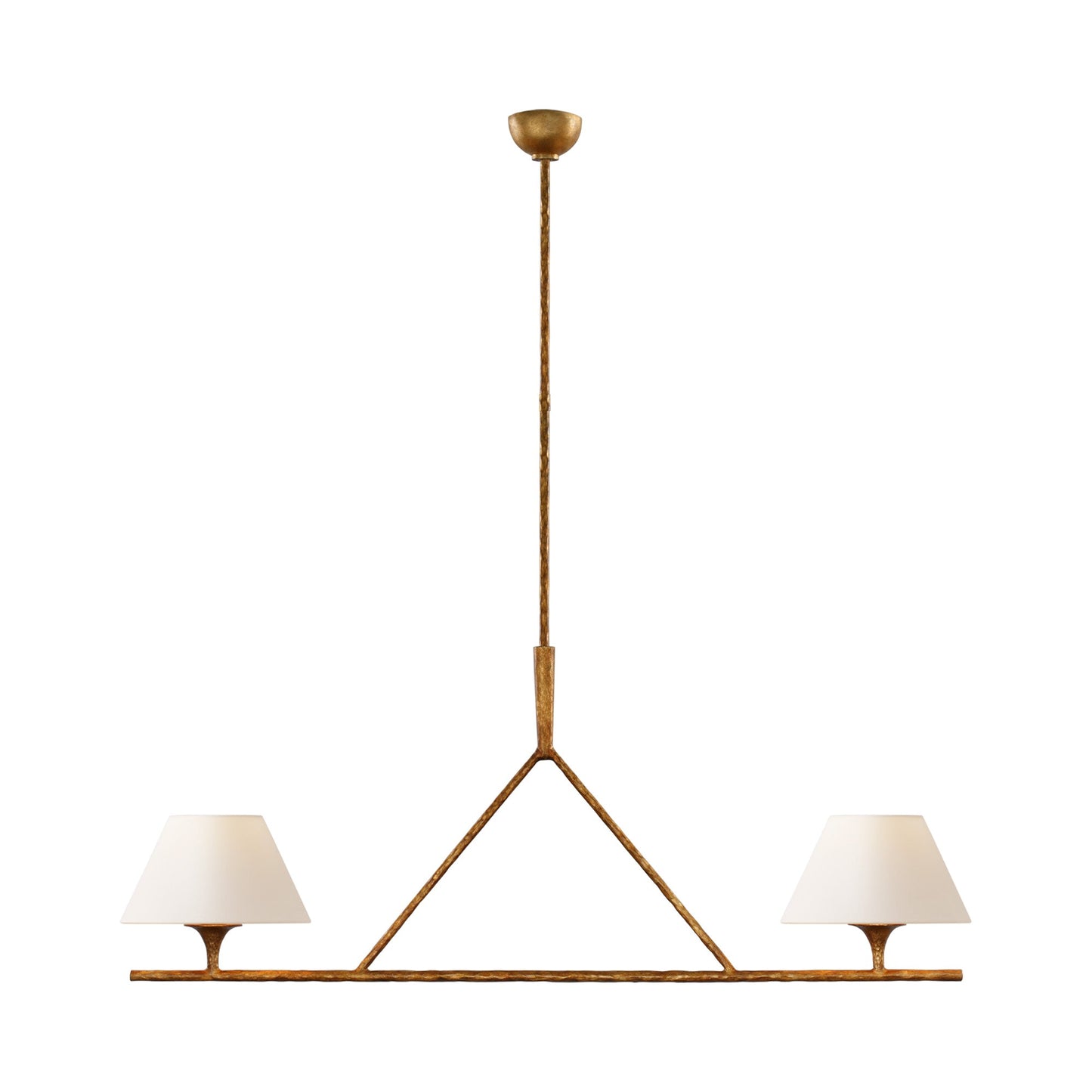 Cesta Linear Pendant Light in Gilded Iron.
