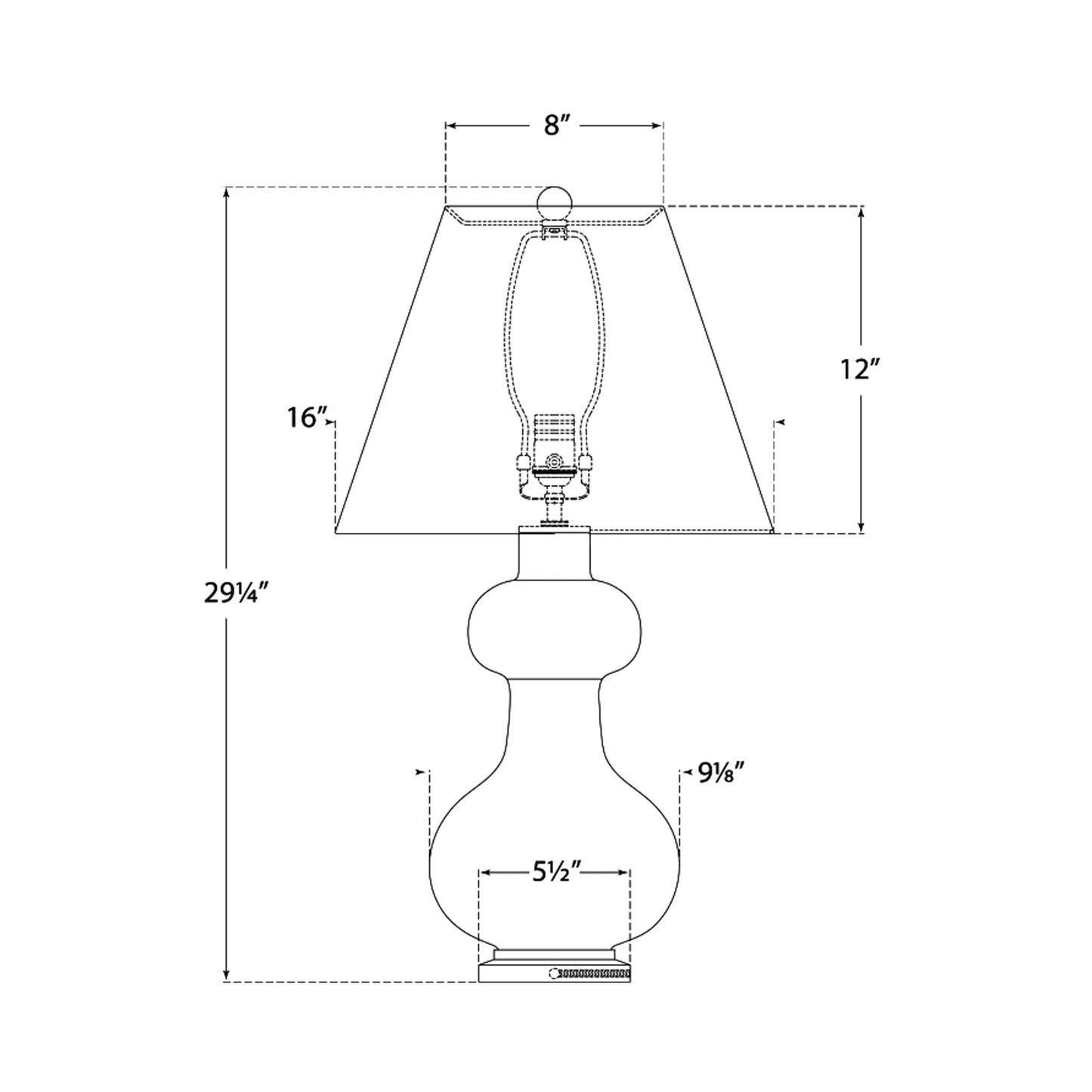 Chambers Table Lamp - line drawing.