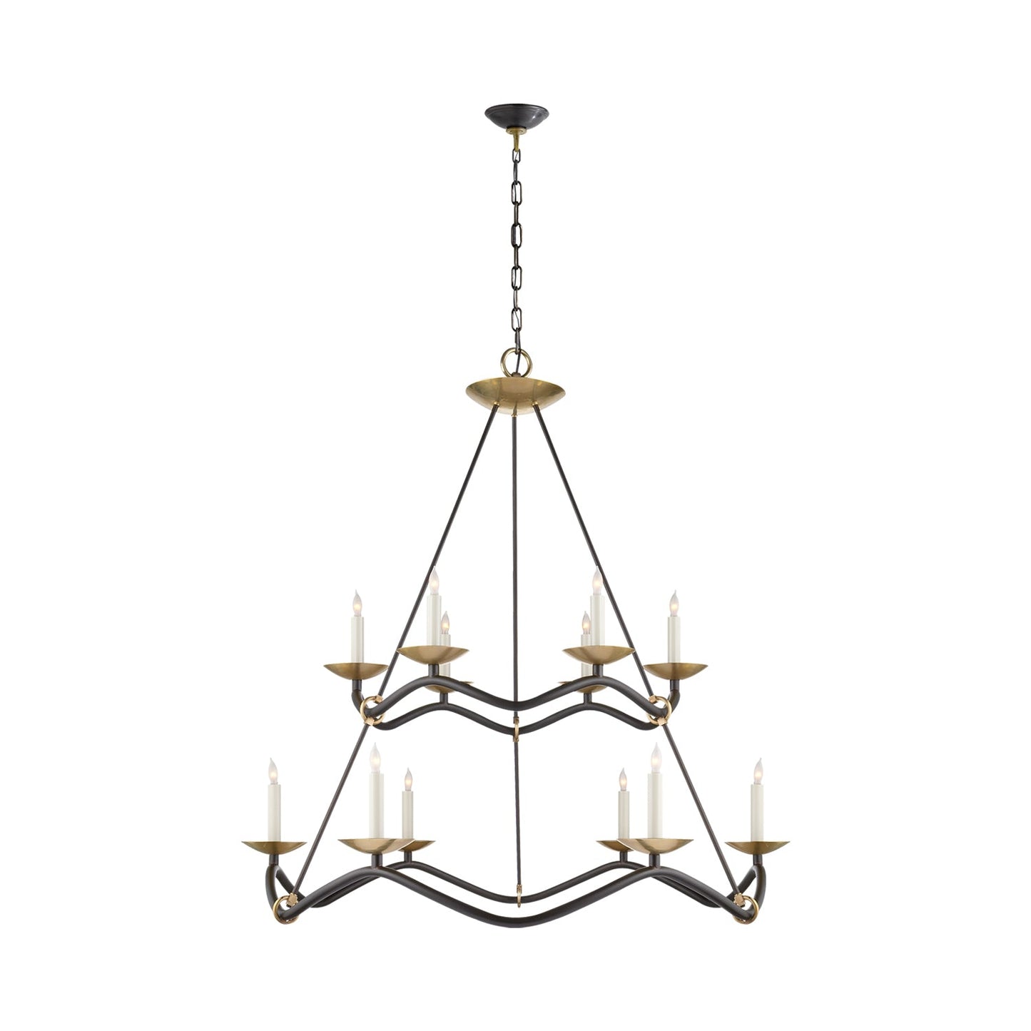 Choros Chandelier in Aged Iron (Two-Tier).