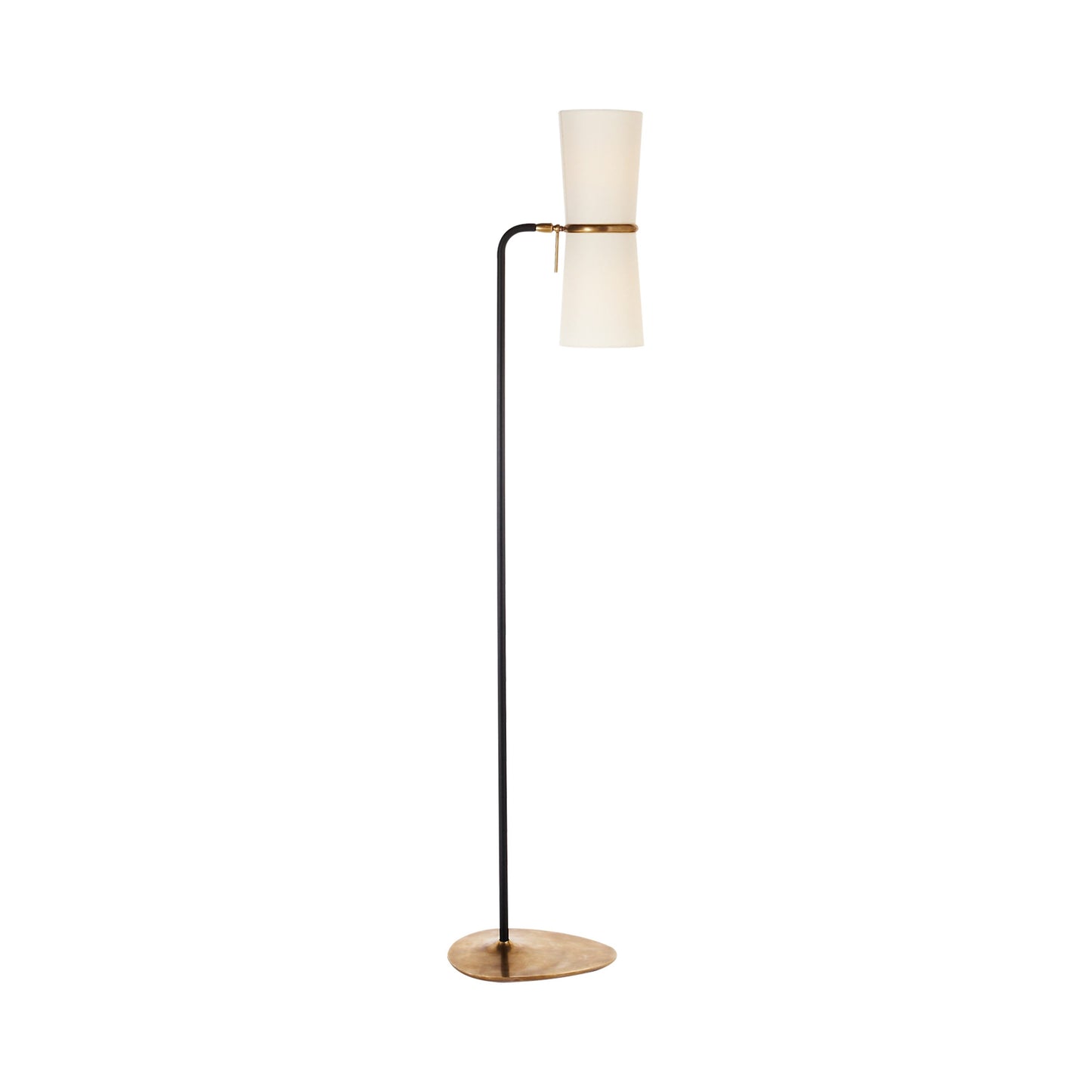 Claribel Floor Lamp in Black/Hand-Rubbed Antique Brass.