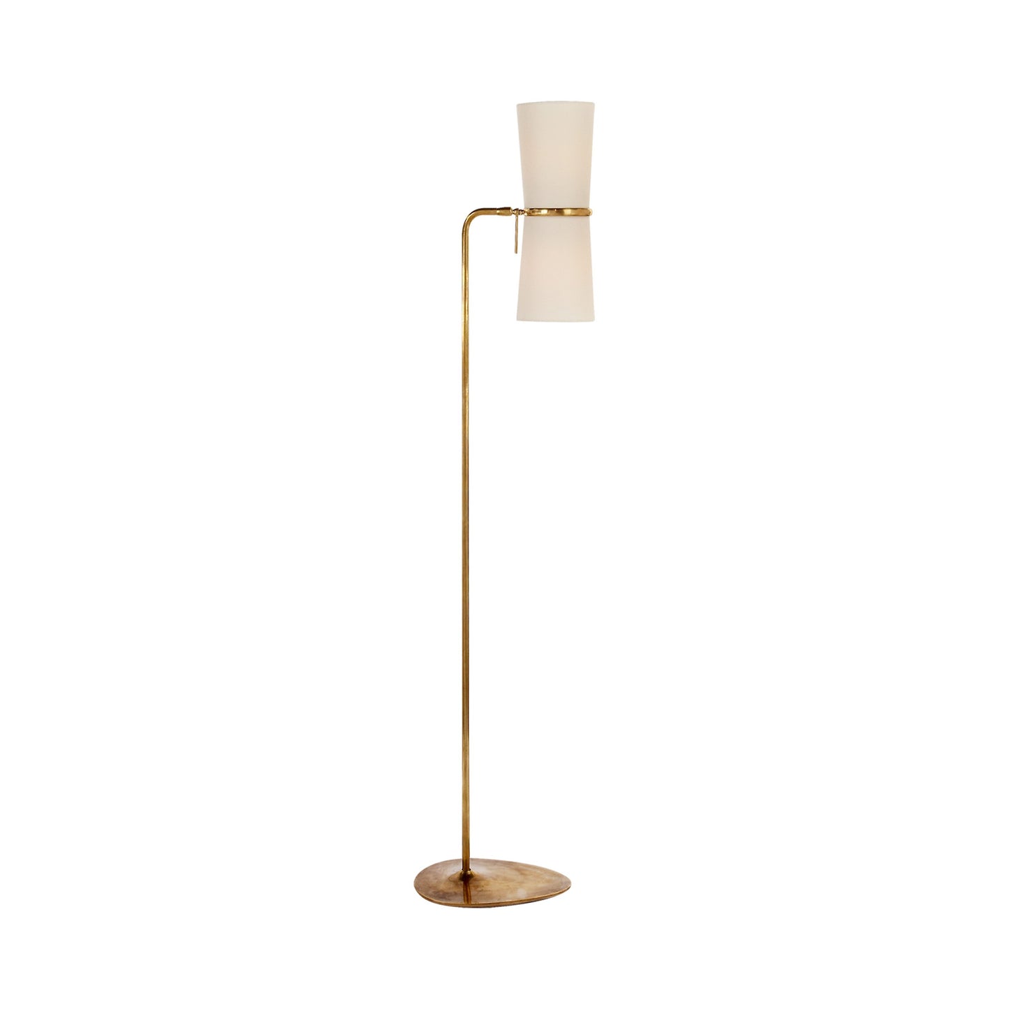 Claribel Floor Lamp in Hand-Rubbed Antique Brass.