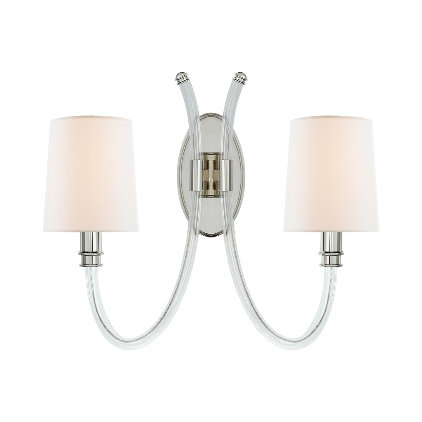 Clarice Wall Light in Polished Nickel.