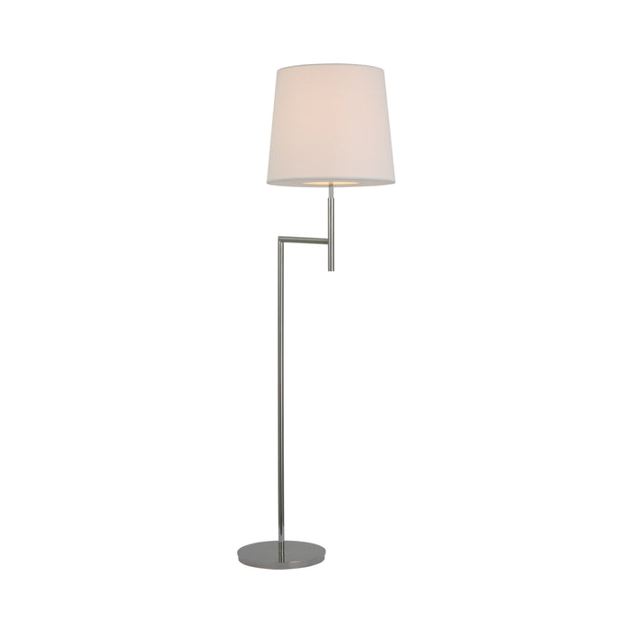 Clarion LED Floor Lamp in Polished Nickel.