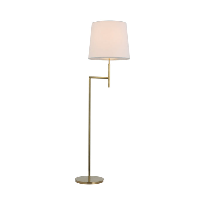 Clarion LED Floor Lamp in Soft Brass.