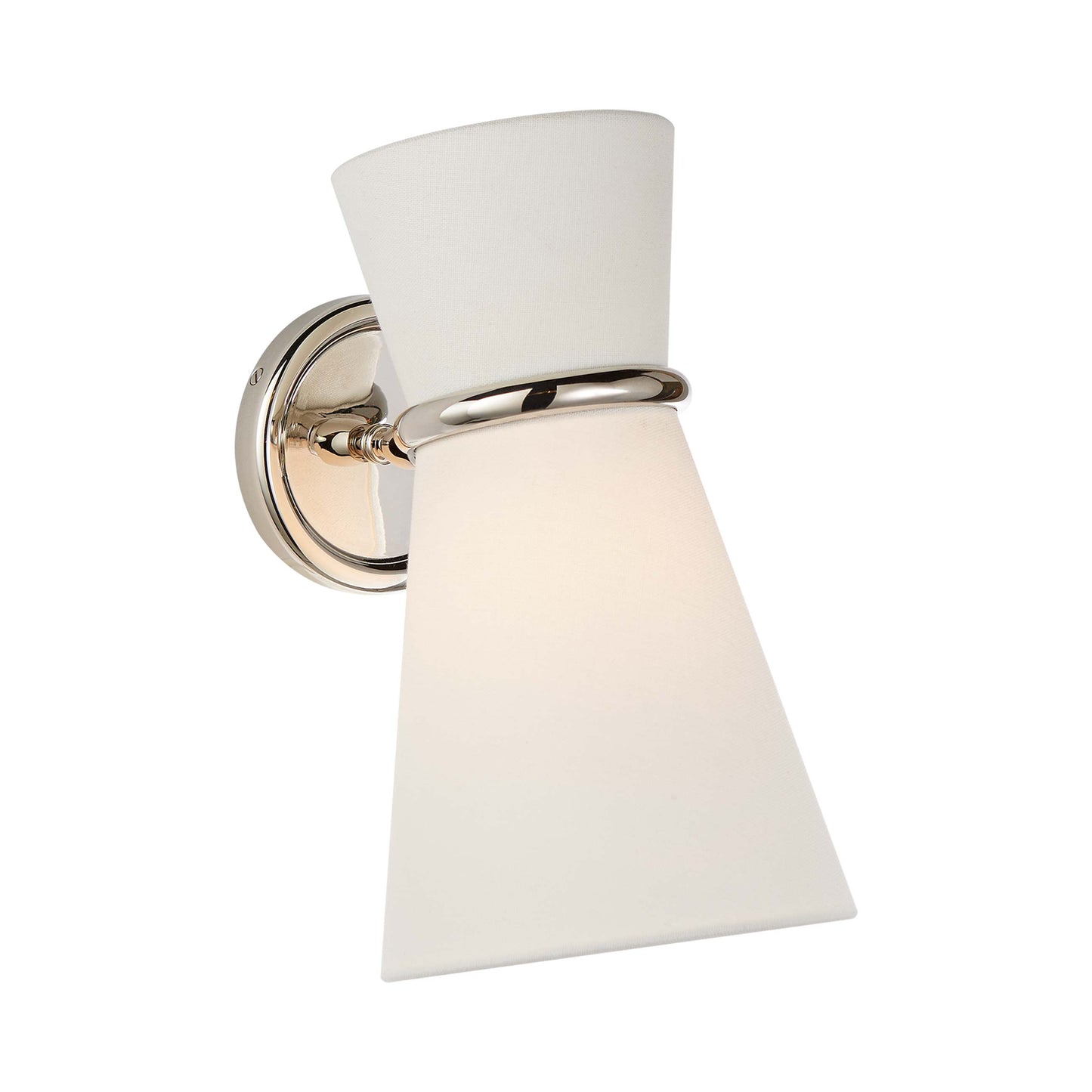 Clarkson Wall Light in Polished Nickel.