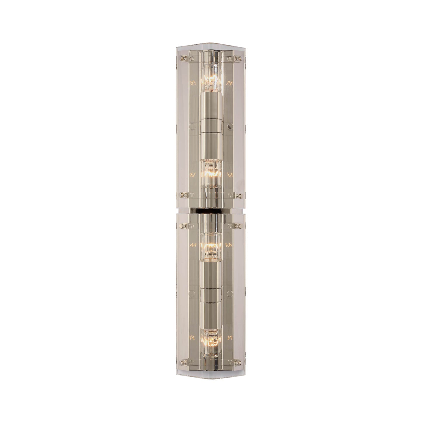 Clayton Wall Light in Crystal and Polished Nickel (4-Light).