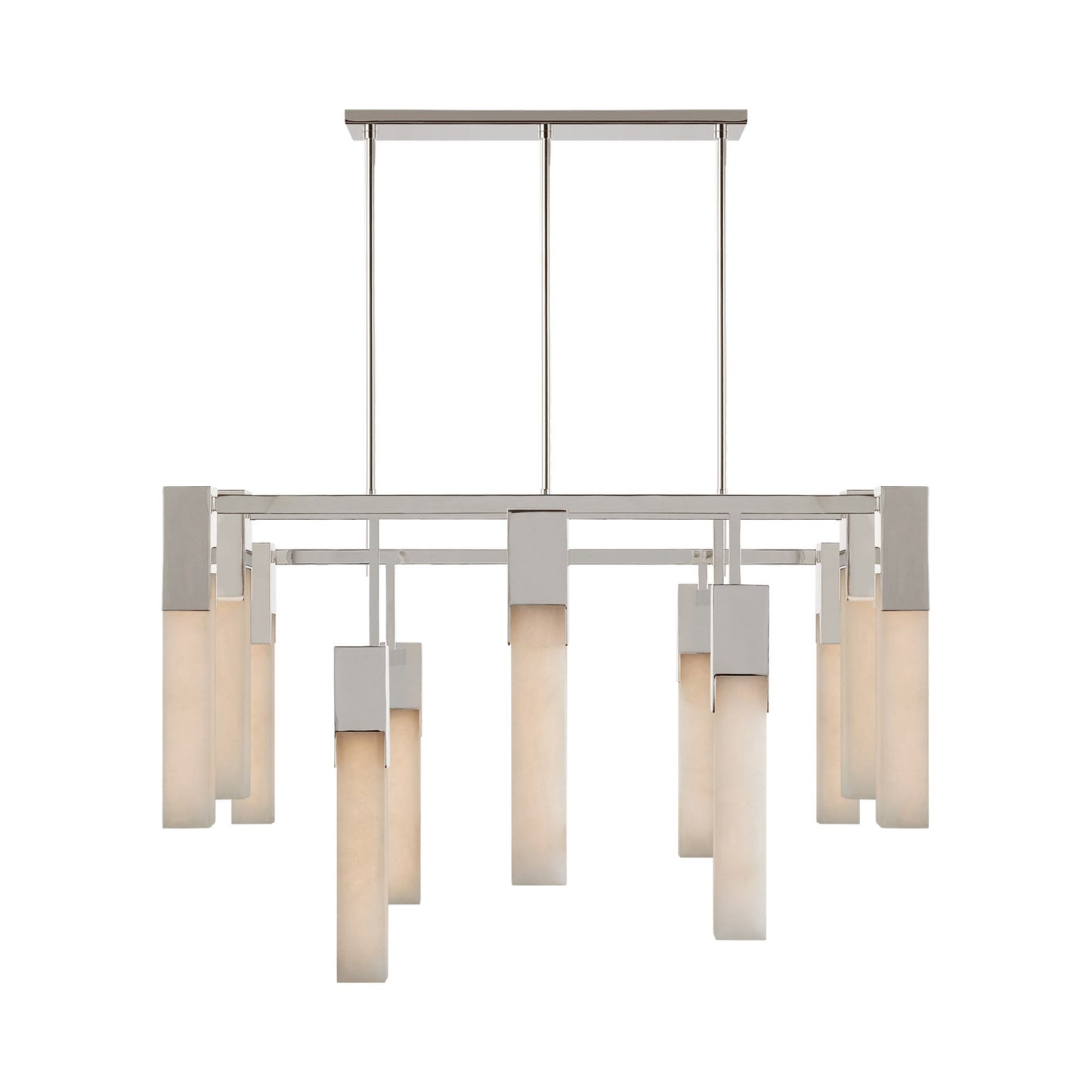 Covet LED Chandelier in Polished Nickel.