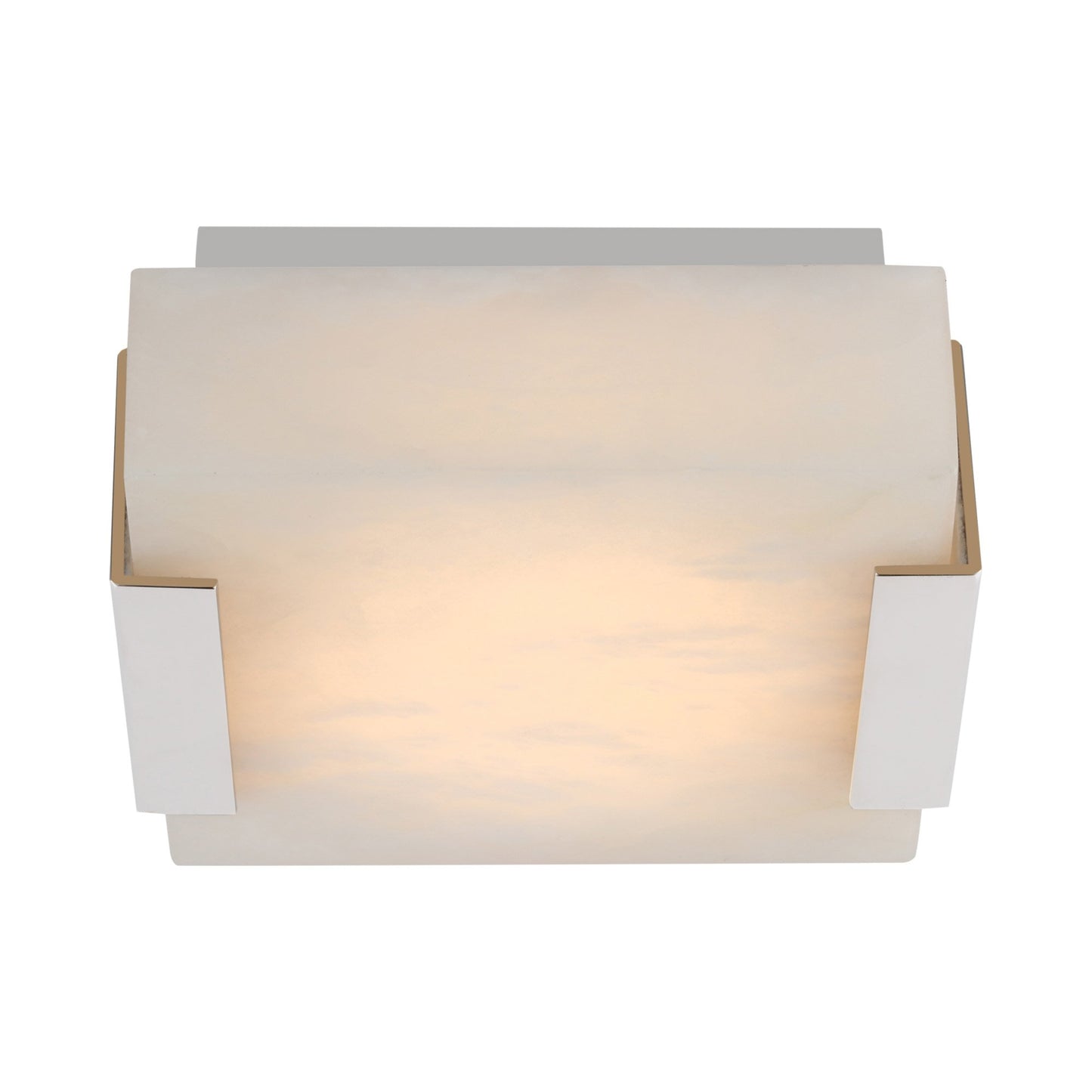 Covet Solitaire LED Flush Mount Ceiling Light in Low Clip/Polished Nickel.