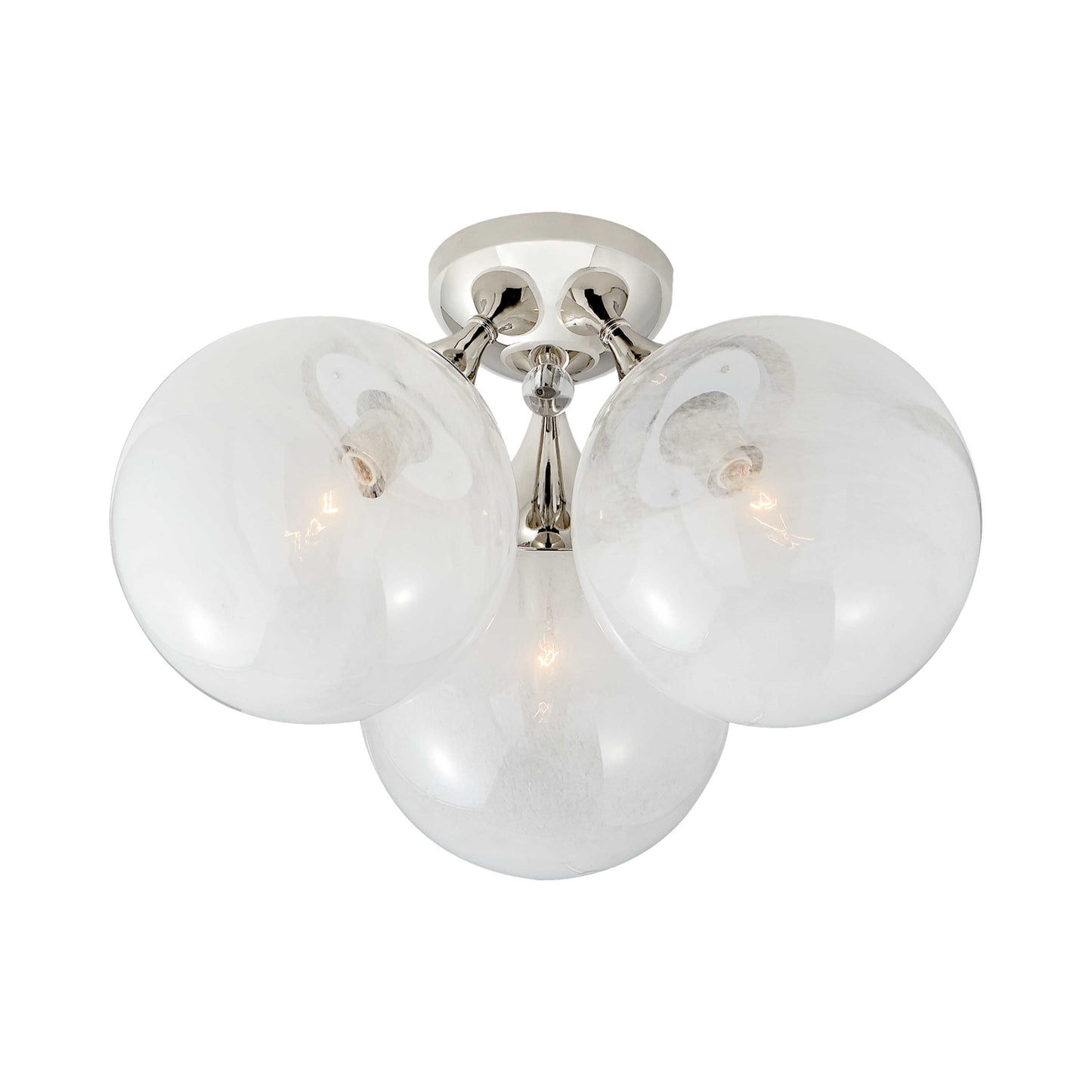 Cristol Flush Mount Ceiling Light in Polished Nickel (3-Light).
