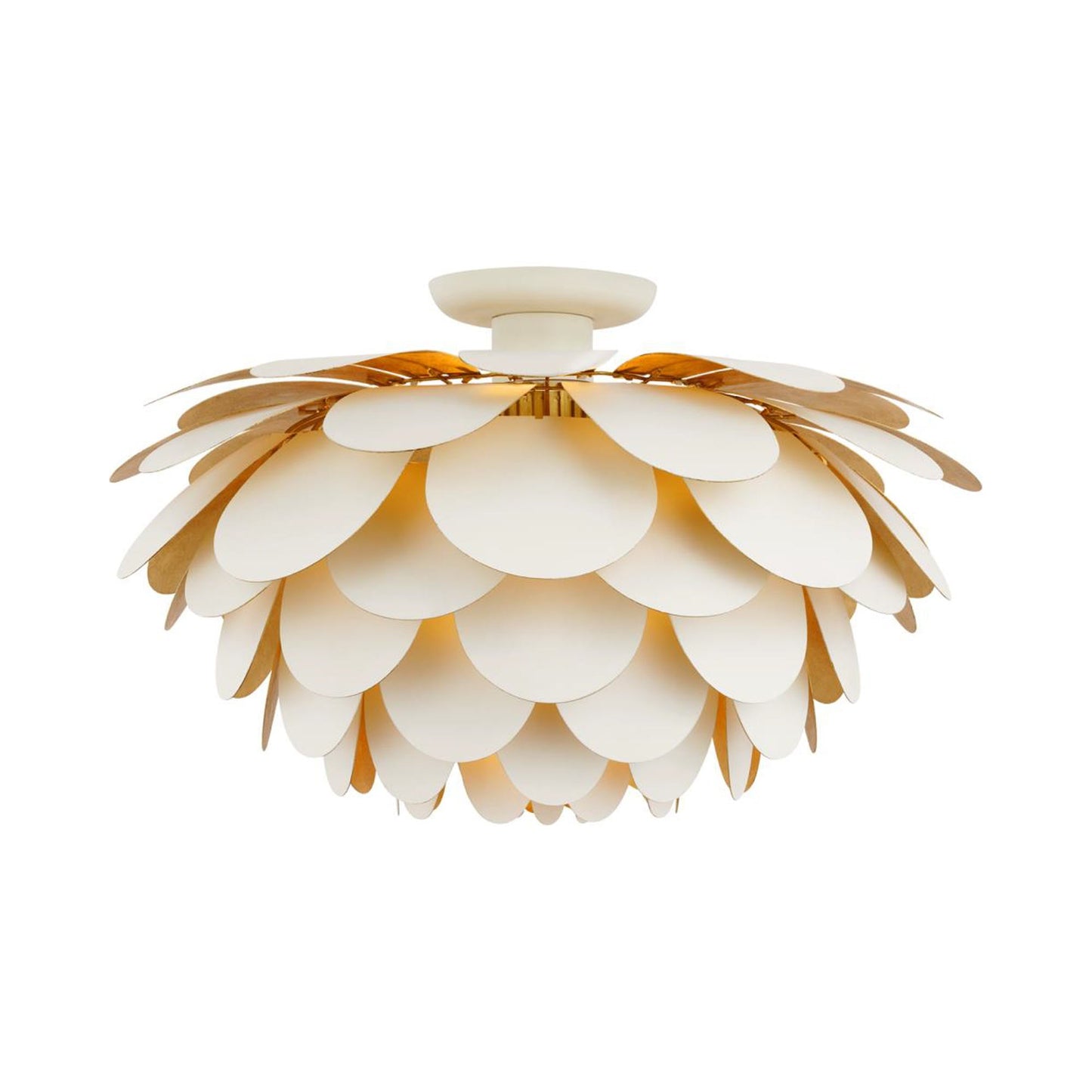 Cynara LED Flush Mount Ceiling Light in White and Gild (X-Large).