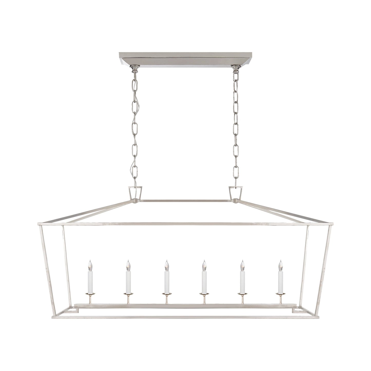 Darlana Linear Pendant Light in Polished Nickel (Large).
