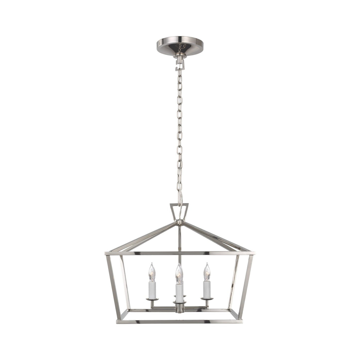 Darlana Semi Flush Mount Ceiling Light in Polished Nickel.