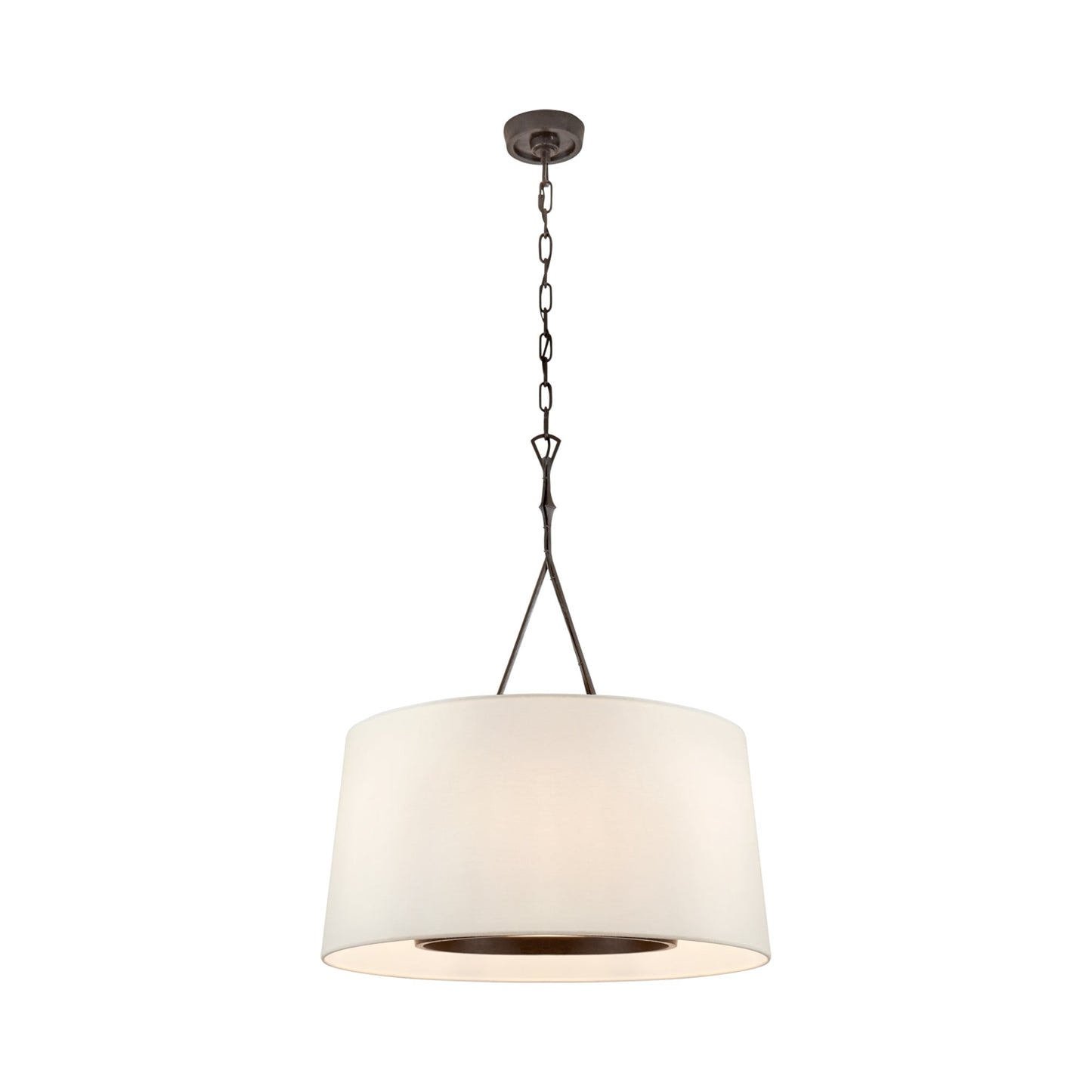 Dauphine Pendant Light in Aged Iron.