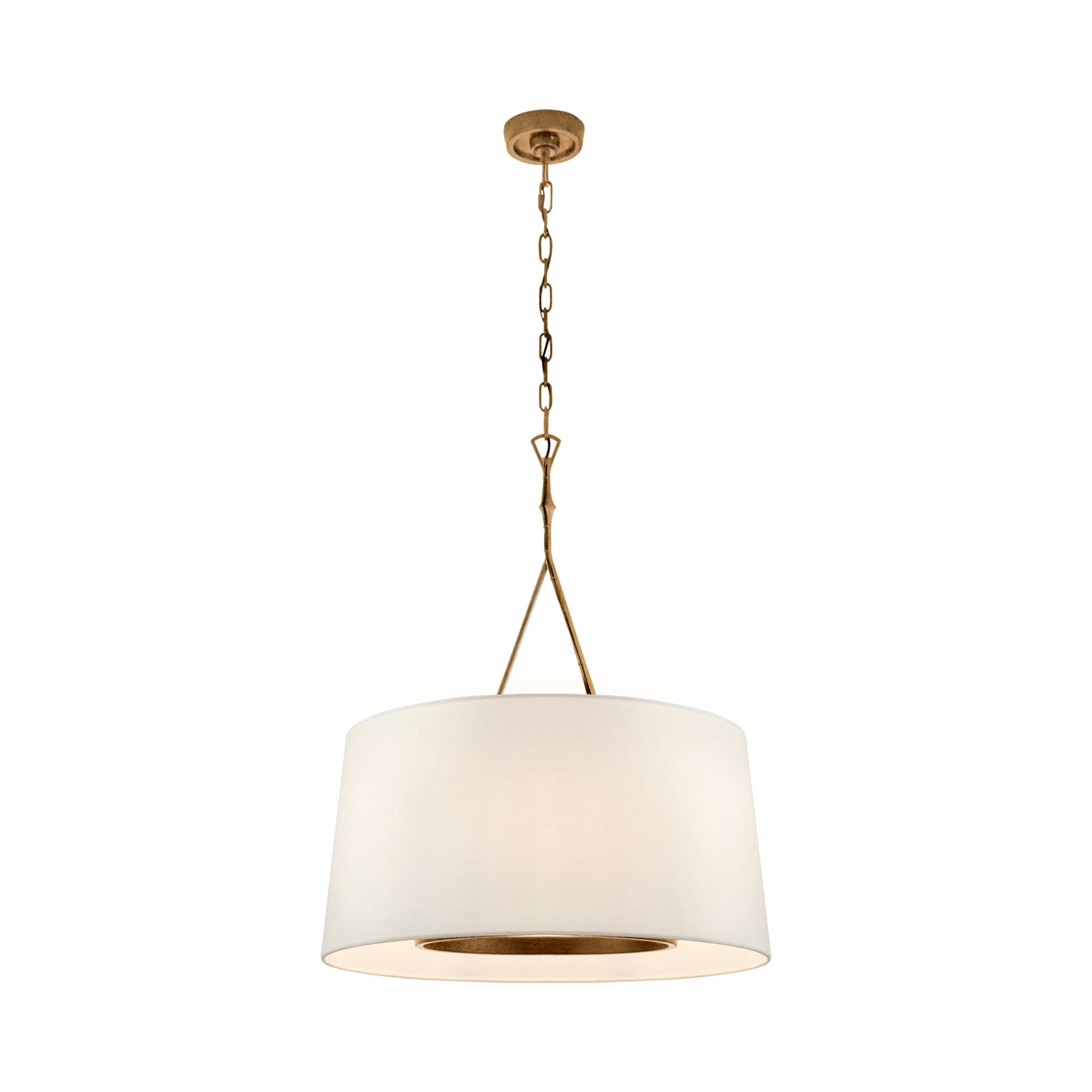 Dauphine Pendant Light in Gilded Iron.