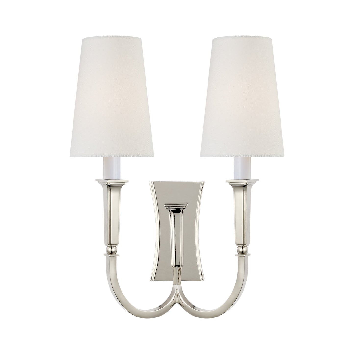 Delphia Arm Wall Light in Polished Nickel (2-Light).