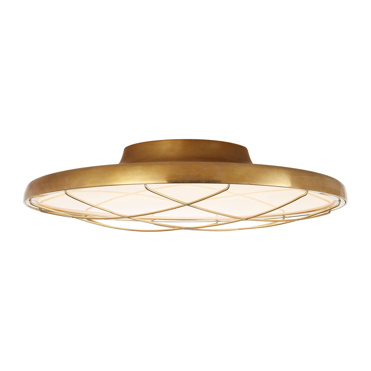 Dot Flush Mount LED Ceiling Light in Natural Brass (Large).