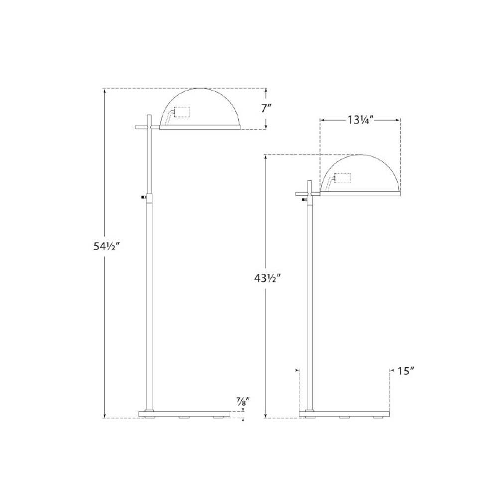 Dulcet Floor Lamp - line drawing.