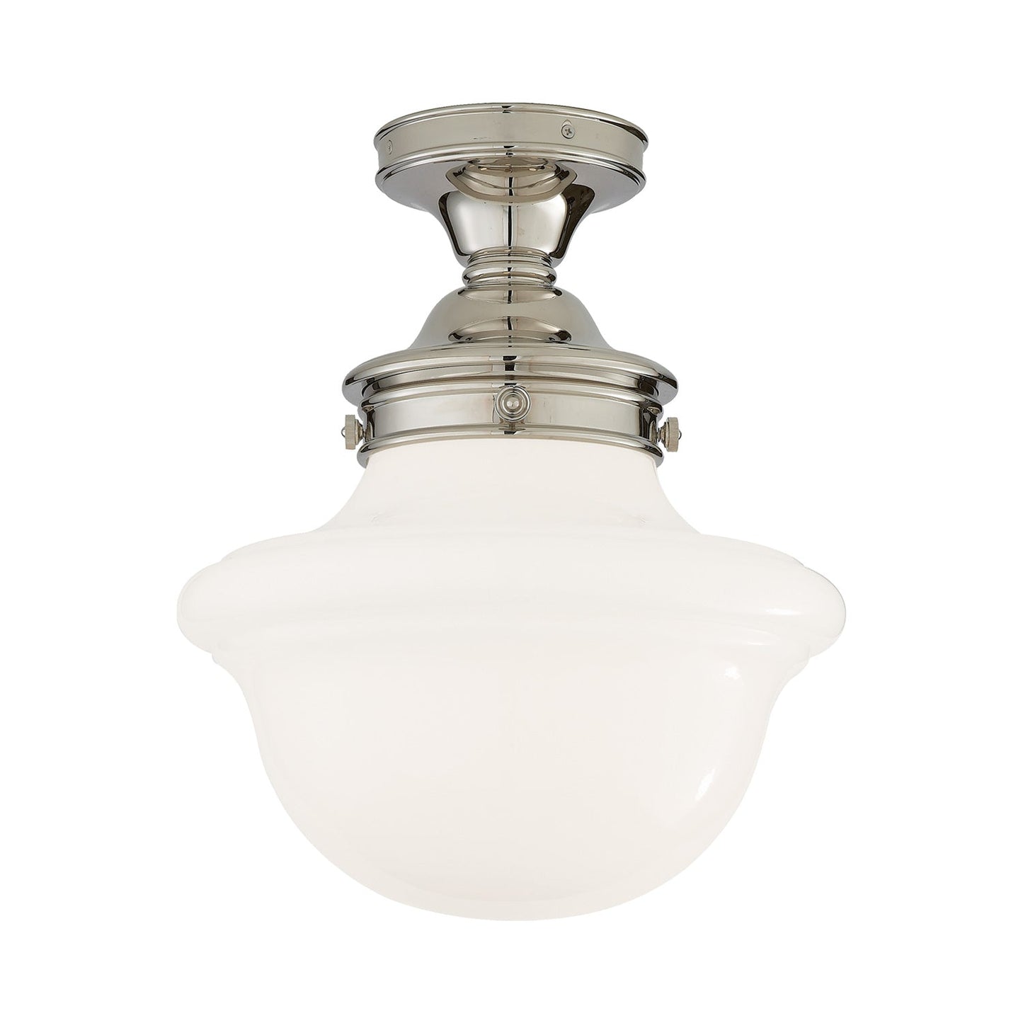 Edmond Flush Mount Ceiling Light in Polished Nickel.