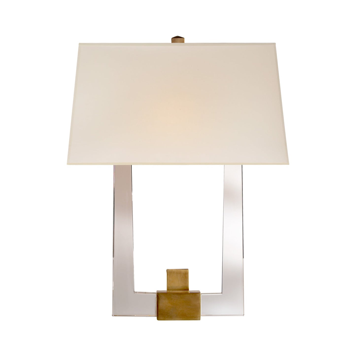 Edwin Double Wall Light in Crystal/Brass.