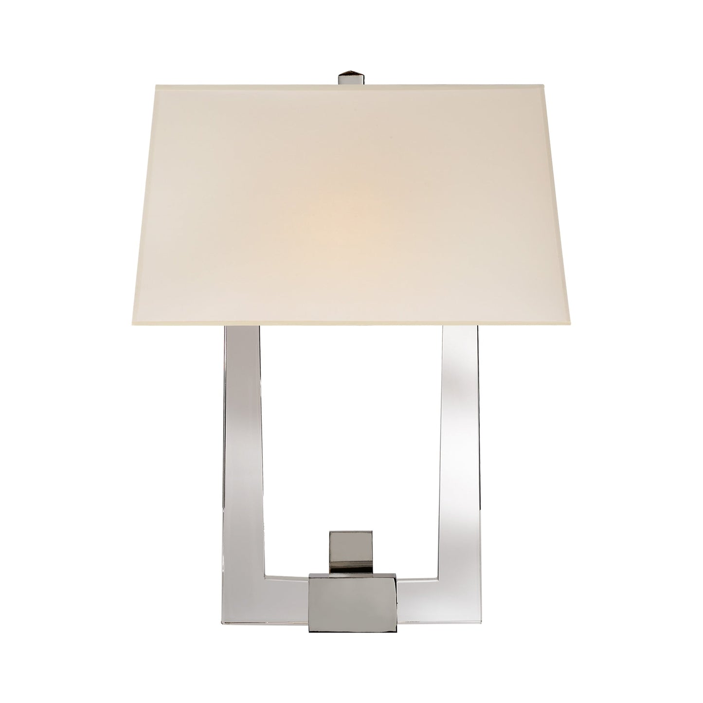 Edwin Double Wall Light in Crystal/Polished Nickel.