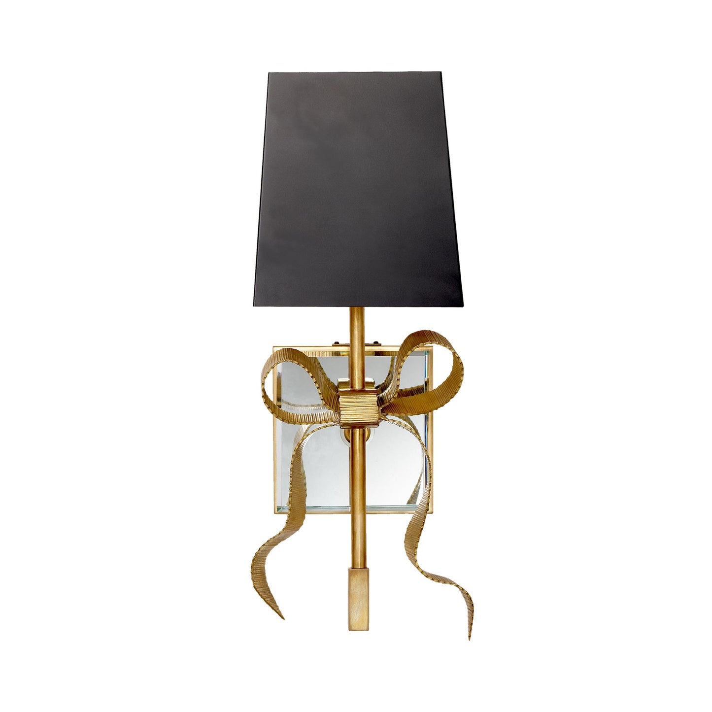 Ellery Gros-Grain Wall Light in Soft Brass/Matte Black (Small).
