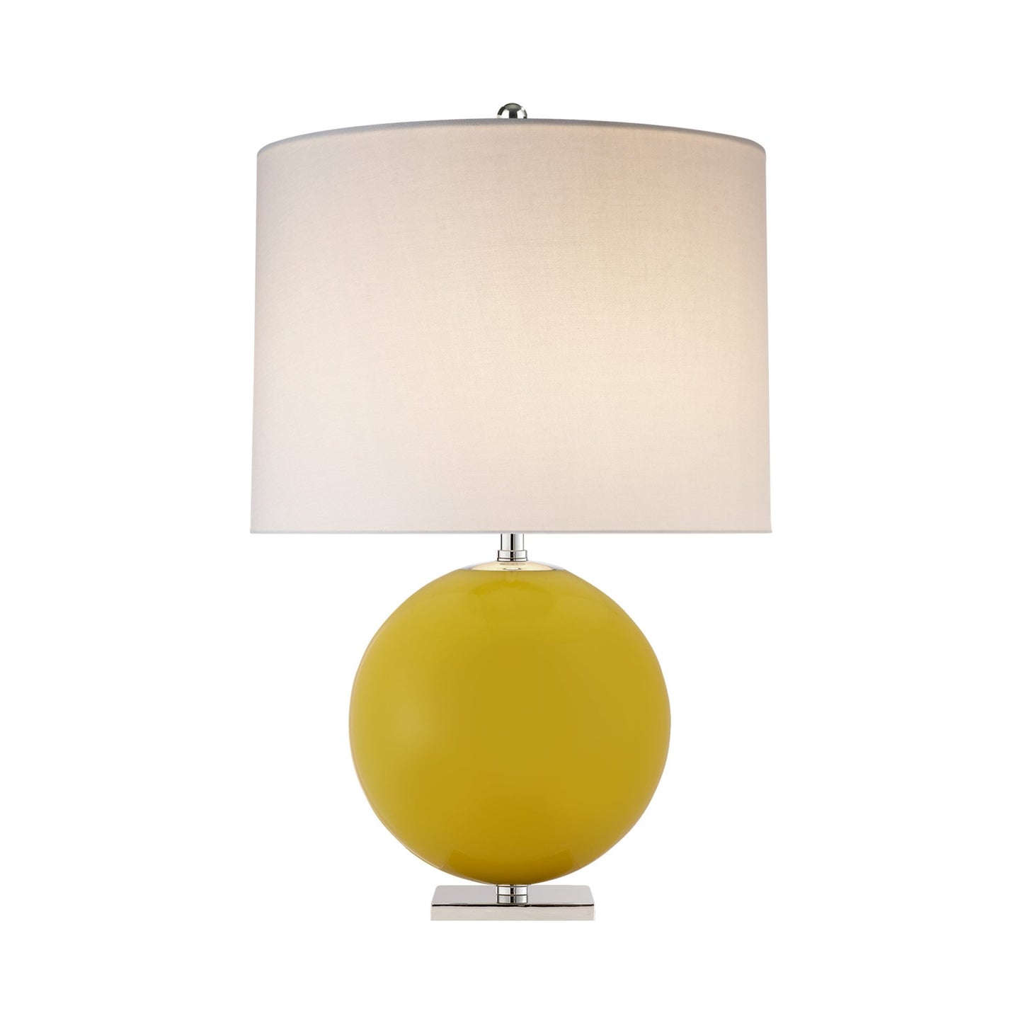 Elsie Table Lamp in Yellow/Cream Linen (Large).