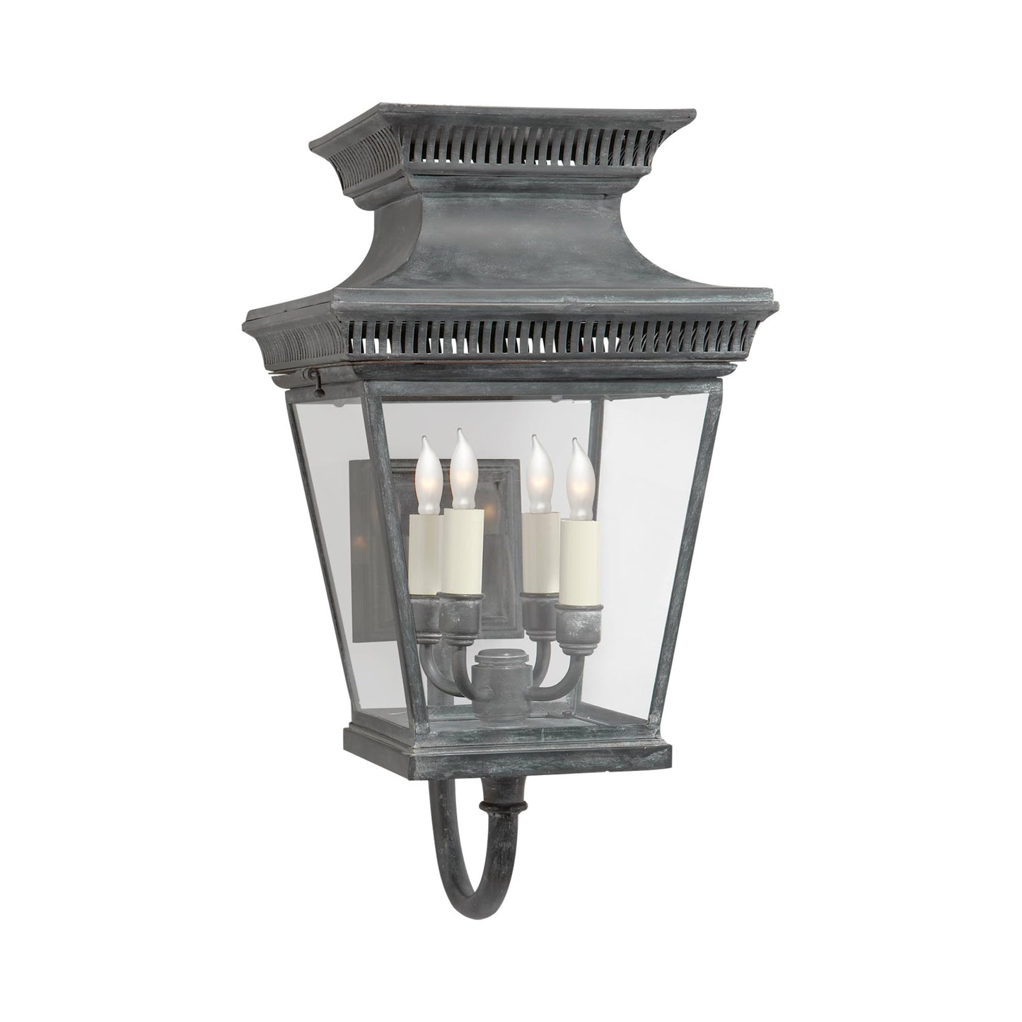 Elsinore Bracket Outdoor Wall Light in Weathered Zinc (Medium).