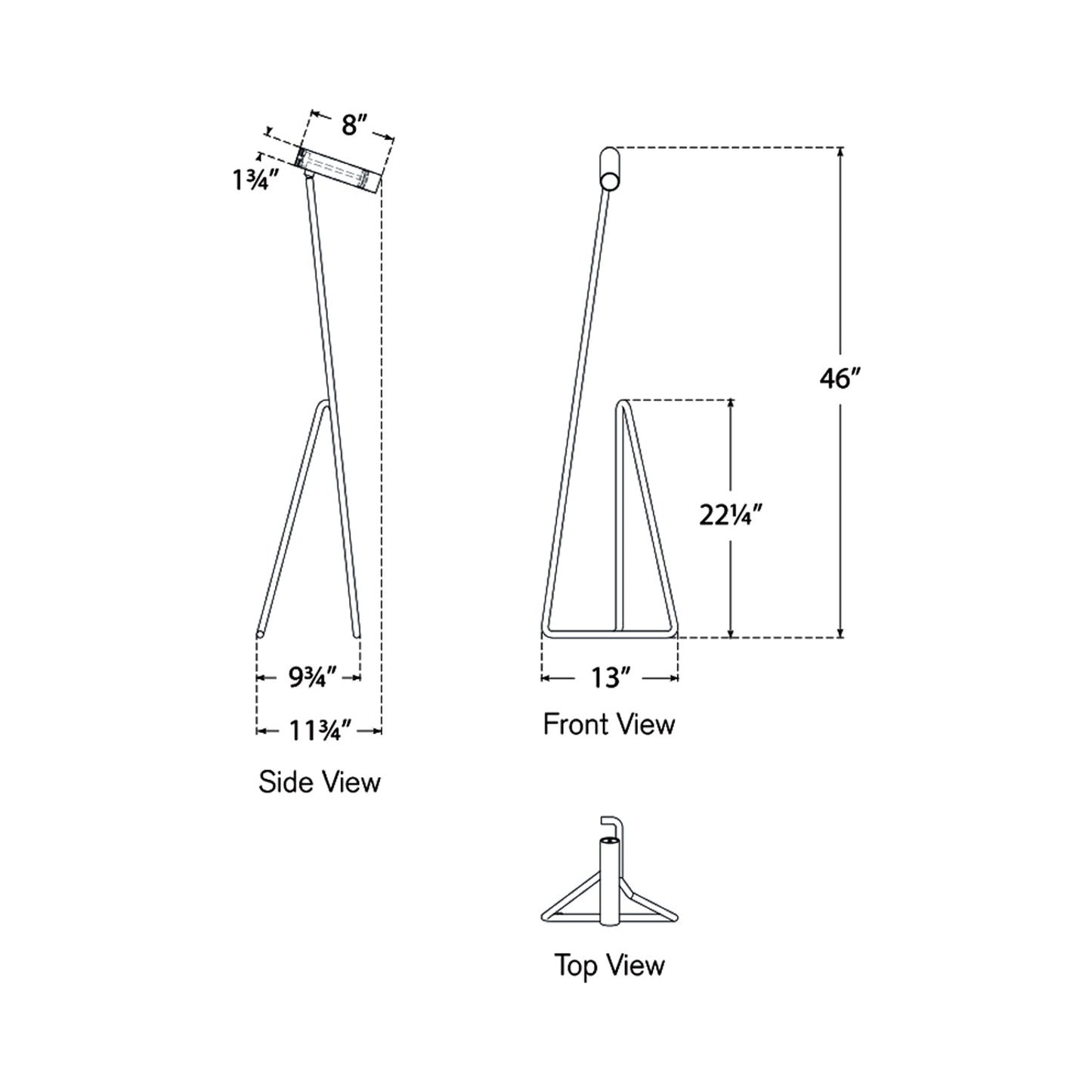 Flesso LED Floor Lamp - line drawing.