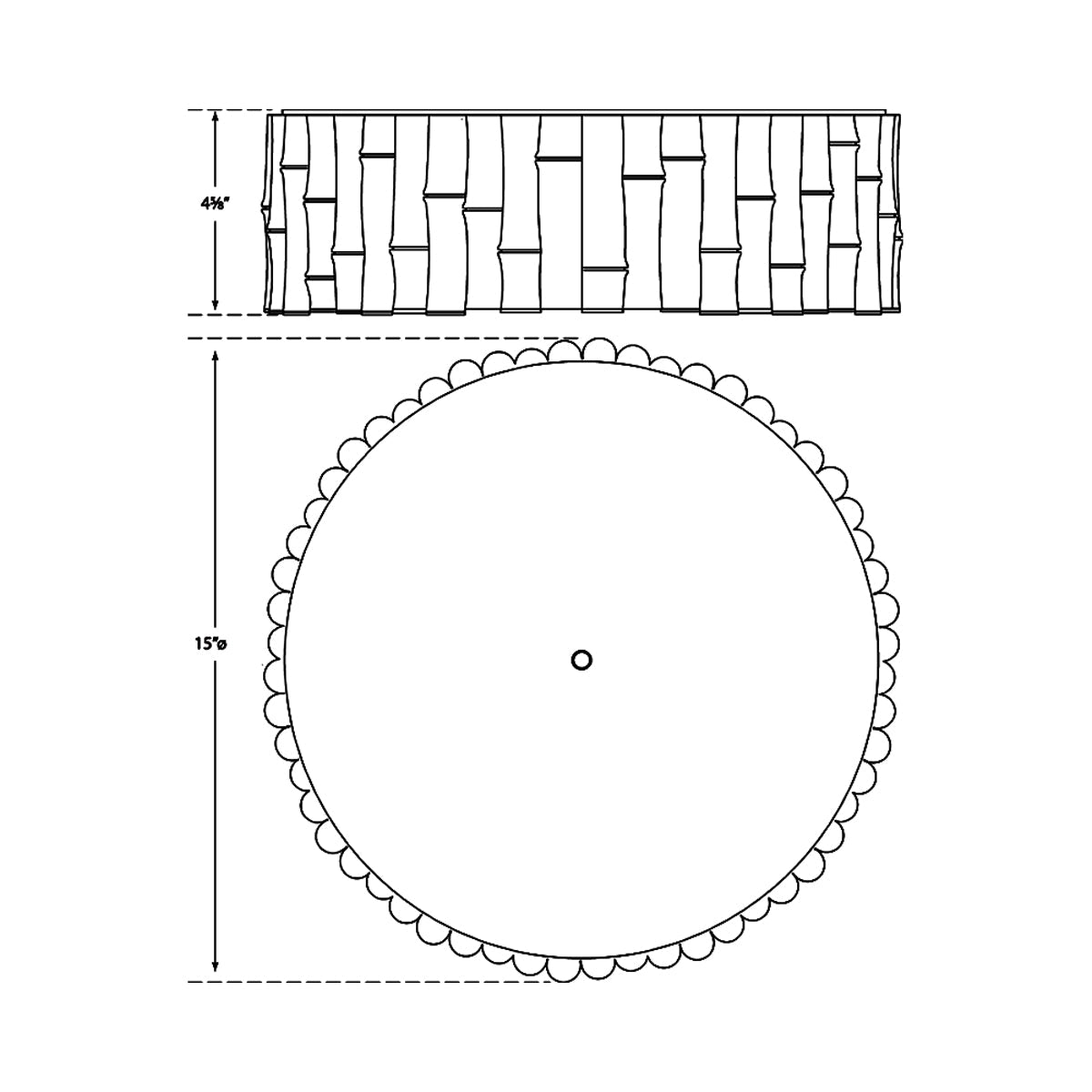 Frank Flush Mount Ceiling Light - line drawing.