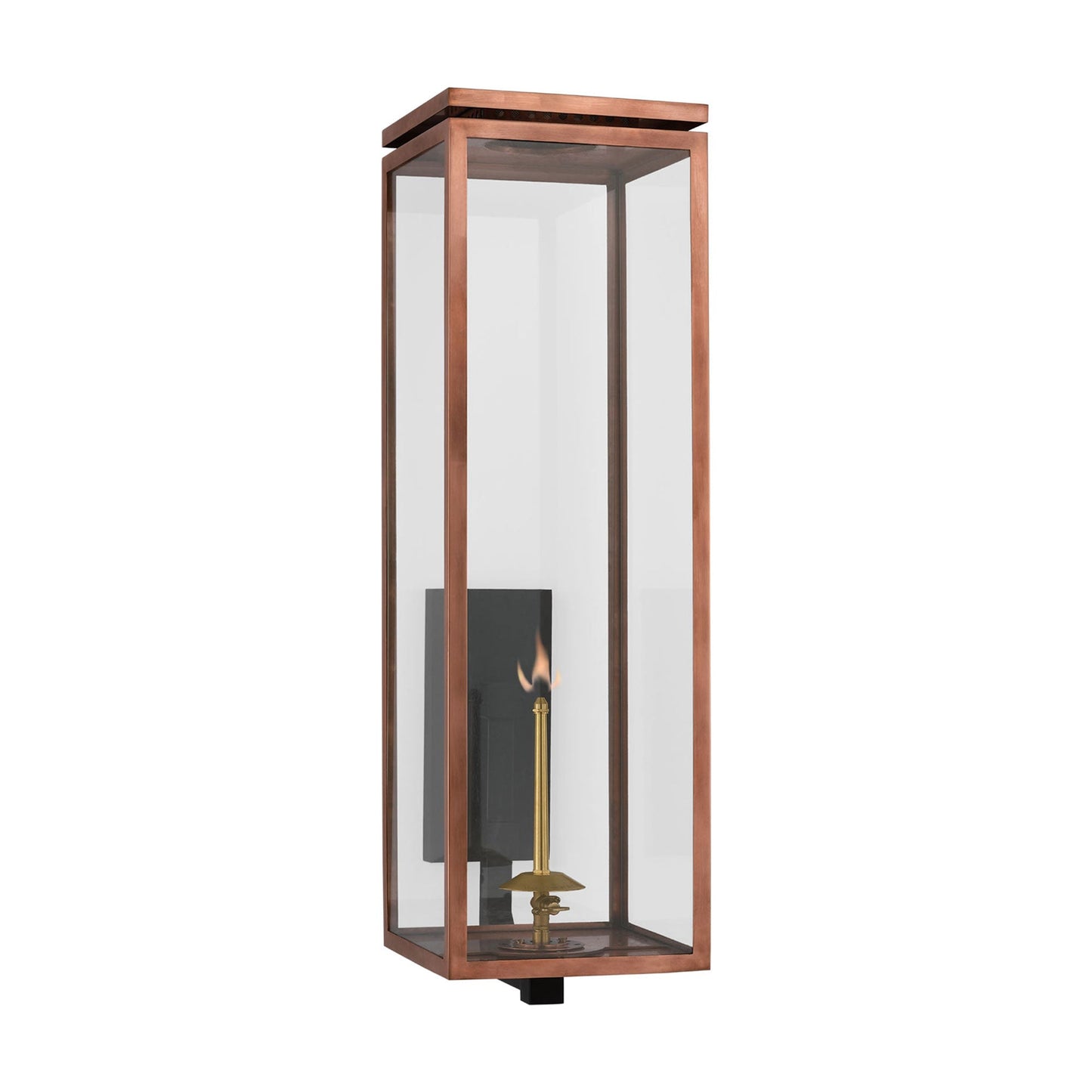 Fresno Outdoor Gas Wall Light in Soft Copper (Grande).