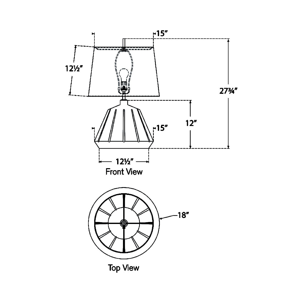 Frey LED Table Lamp - line drawing.