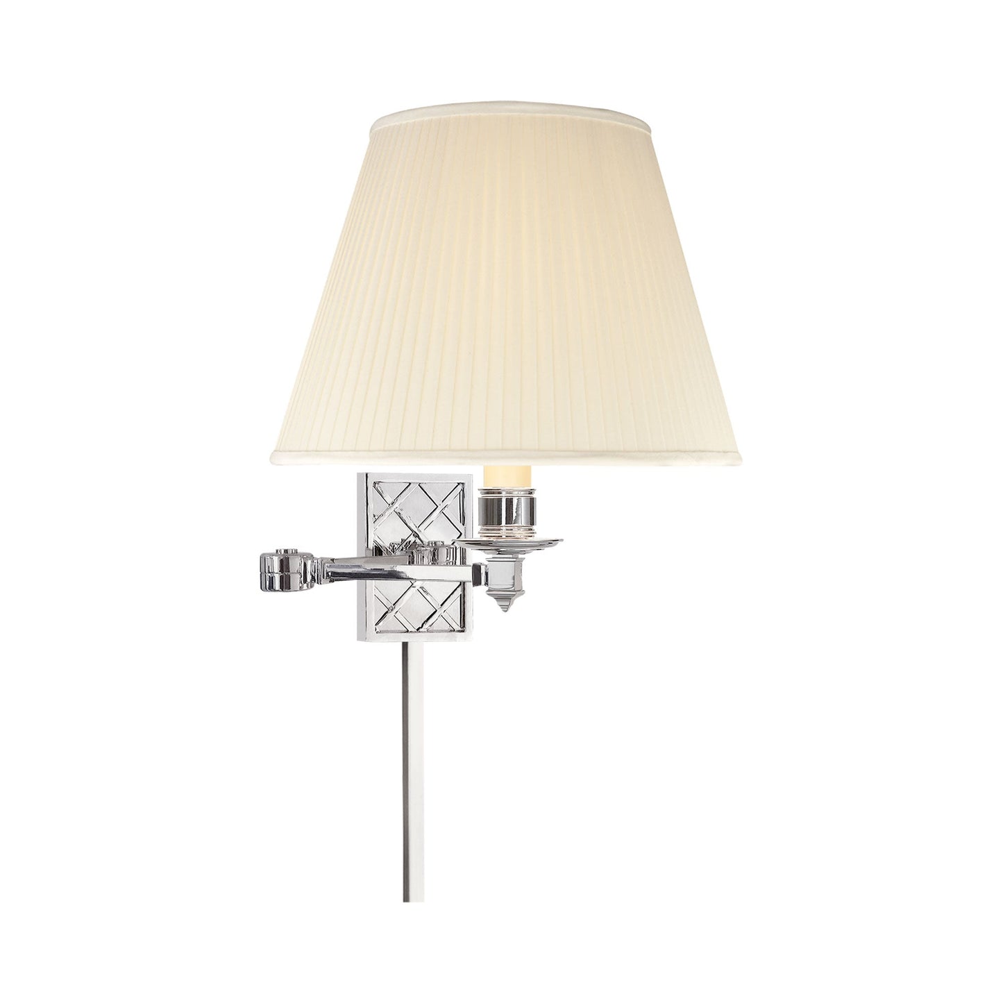 Gene Swing Arm Wall Light in Polished Nickel.