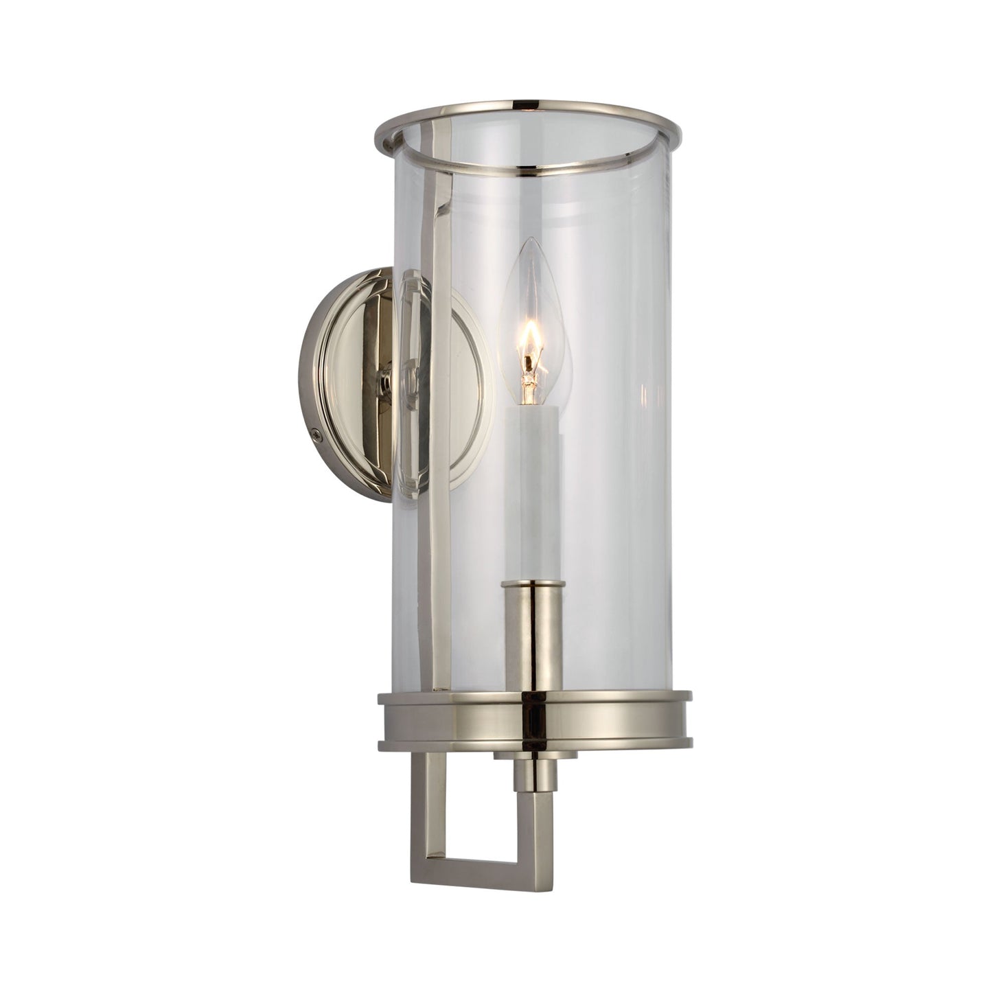 Glendon LED Wall Light in Polished Nickel.