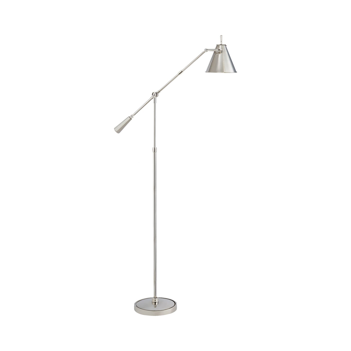 Goodman LED Floor Lamp in Polished Nickel.